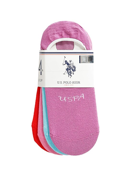 U.S. Polo Assn. Mor Kadın Çorap 4'LÜ PAKET 1