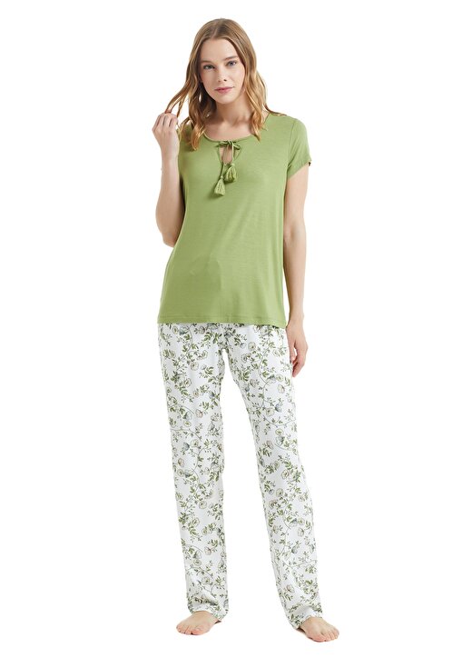 Blackspade 50765 Lastikli Yeşil Kadın Pijama Takımı 1