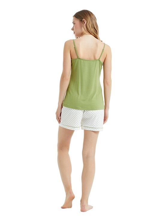 Blackspade 50773 Lastikli Yeşil Kadın Pijama Şort Takım 2