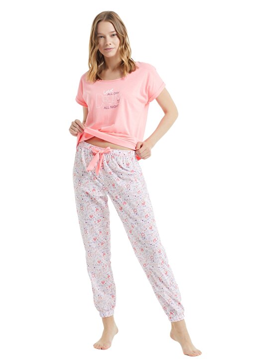 Blackspade 50798 Lastikli Pembe Kadın Pijama Takımı 2