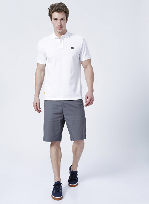 Timberland Düz Beyaz Erkek Polo T-Shirt TB0A26N41001 Basic Polo 2