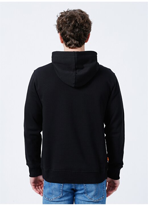 Timberland Kapüşonlu Normal Kalıp Desenli Siyah Erkek Sweatshirt - TB0A2BJHP561 Core Logo P/O Hood BB 4