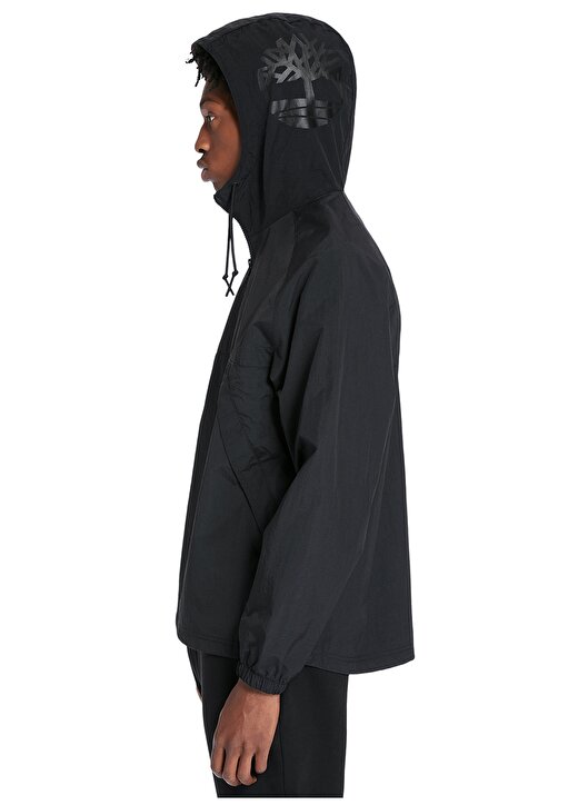 Timberland Kapüşonlu Normal Kalıp Düz Siyah Erkek Yağmurluk - TB0A2BUU0011 YC Windbreaker P/O 2