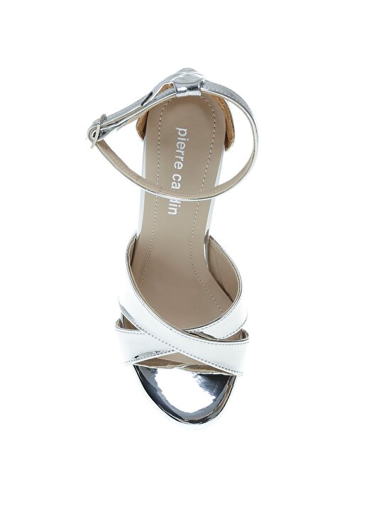 Pierre Cardin Gümüş Kadın Kalın Topuklu Ayakkabı PC-50166 4
