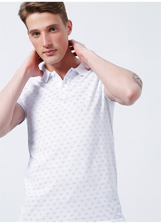 Lee Cooper Desenli Beyaz Erkek Polo T-Shirt 222 LCM 242061 MIXED BEYAZ 3