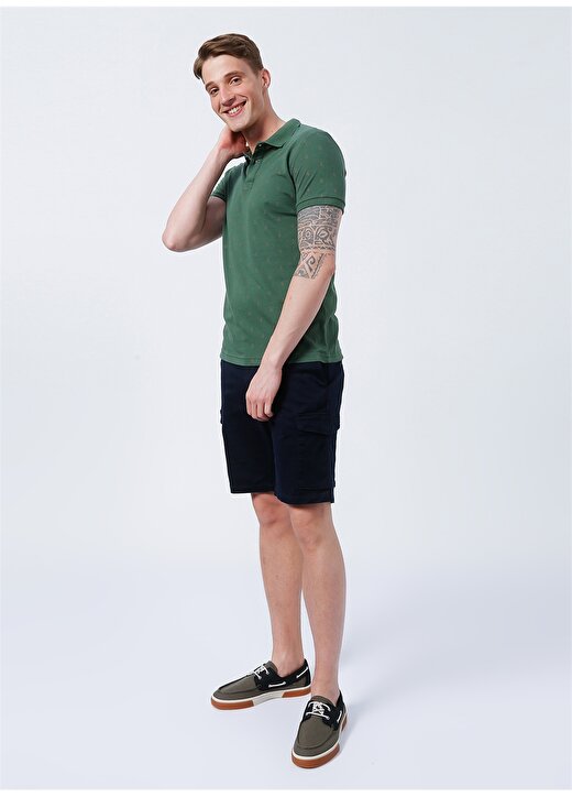 Lee Cooper Desenli Koyu Yeşil Erkek Polo T-Shirt 222 LCM 242058 PINE K. YESIL 2