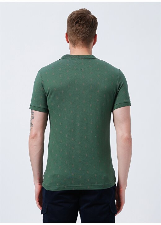 Lee Cooper Desenli Koyu Yeşil Erkek Polo T-Shirt 222 LCM 242058 PINE K. YESIL 4