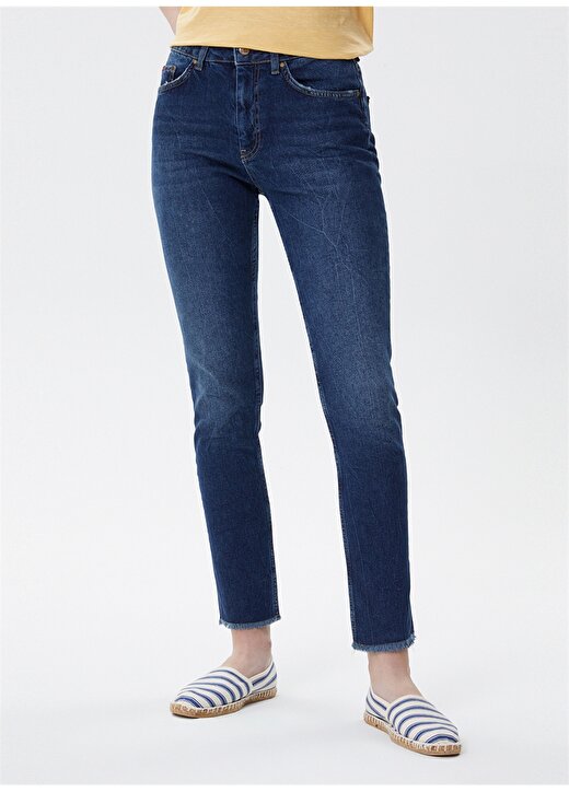 Lee Cooper Yüksek Bel Slim Fit Mavi Kadın Denim Pantolon 222 LCF 121008 JACKLIN CENA BLUE 2