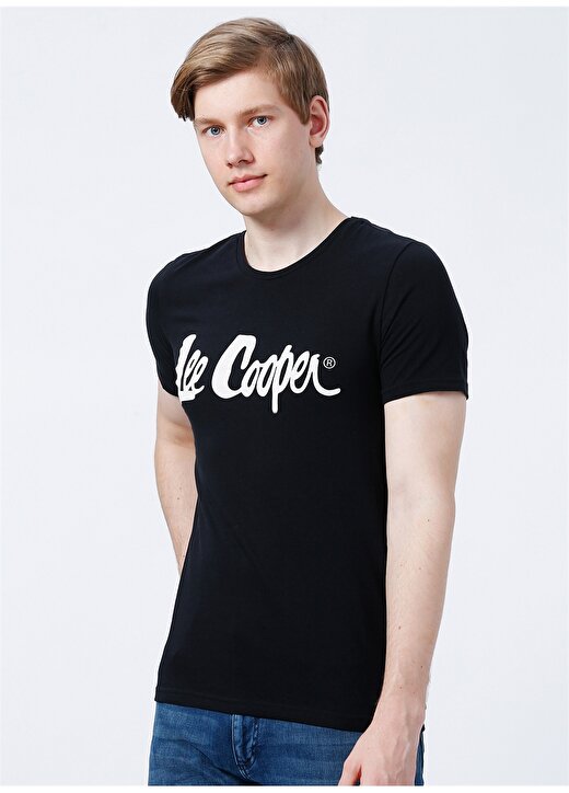 Lee Cooper Bisiklet Yaka Slim Fit Baskılı Siyah Erkek T-Shirt - 222 LCM 242065 London Logo 3
