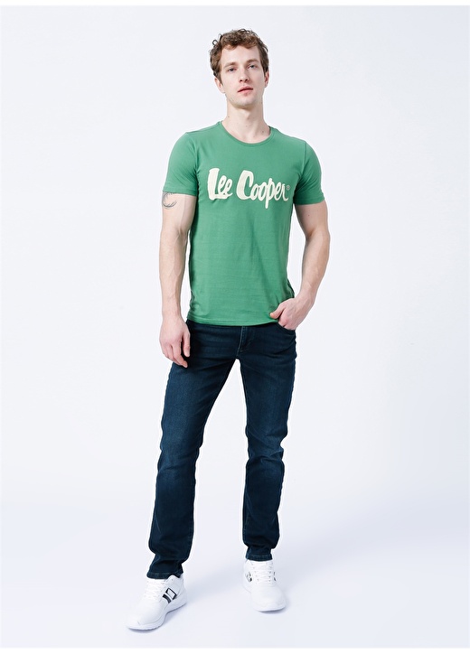 Lee Cooper Bisiklet Yaka Slim Fit Baskılı Yeşil Erkek T-Shirt - 223 LCM 242065 London Logo 2