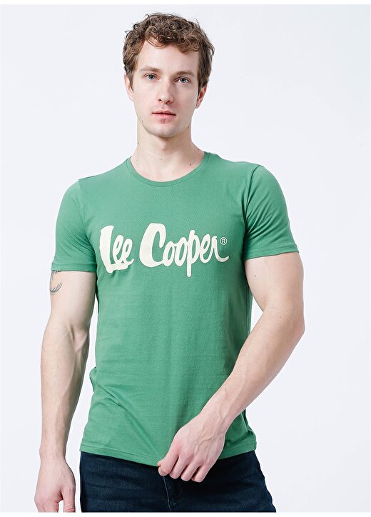Lee Cooper Bisiklet Yaka Slim Fit Baskılı Yeşil Erkek T-Shirt - 223 LCM 242065 London Logo 3