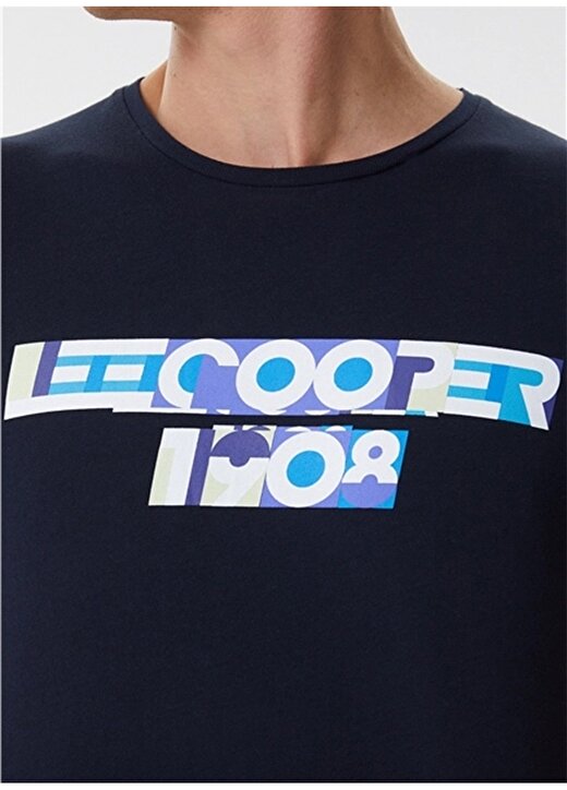 Lee Cooper 222 Lcm 242067 Burns Bisiklet Yaka Slim Fit Baskılı Lacivert Erkek T-Shirt 4