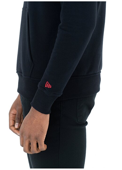 New Era Kapüşonlu Normal Kalıp Düz Siyah Erkek Sweatshirt - Team Logo Po Hoody Miahea Blk 4