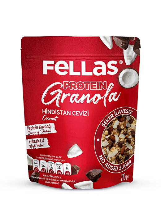 Fellas Protein Granola - Hindistan Cevizi ( 270 G ) 1
