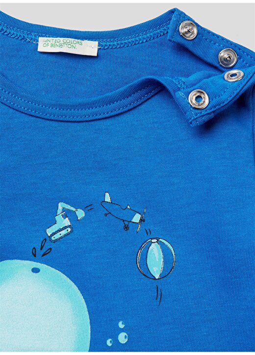 Benetton Koyu Mavi Bebek T-Shirt 3I1XA100E 1