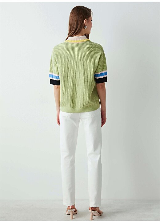 İpekyol Gömlek Yaka Normal Kalıp Yeşil Kadın T-Shirt - IS1220050055070 4