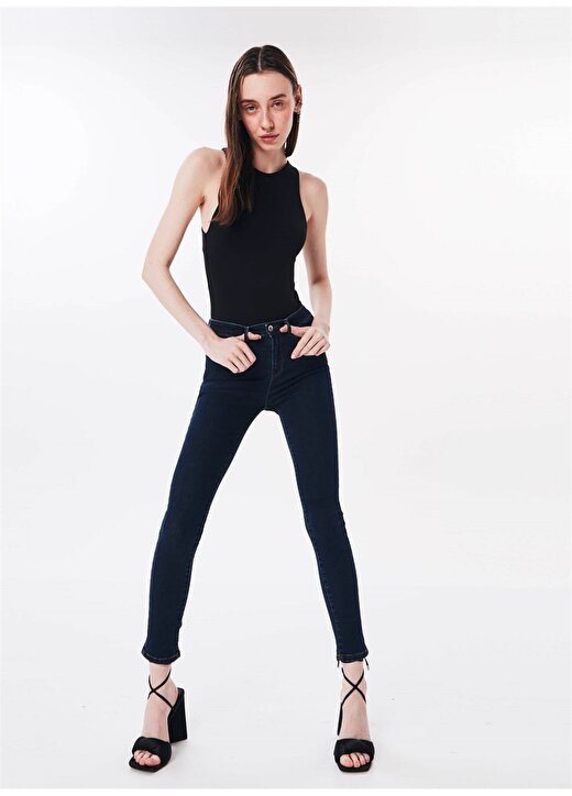 Twist Normal Bel Skinny Fit İndigo Kadın Denim Pantolon - TS1220018025AC7 1