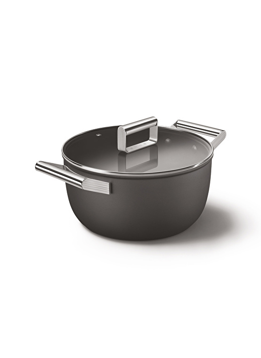 SMEG Cookware 50''S Style CKFC2411BLM Siyah Tencere 24cm 4,6 lt 2