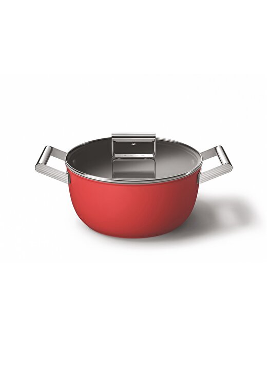 SMEG Cookware 50''S CKFC2411RDM Style Kırmızı Tencere 24 Cm 4,6 Lt 3