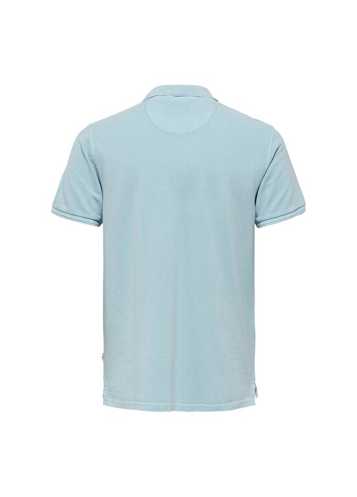 Only & Sons Gömlek Yaka Normal Kalıp Taşlamalı Açık Mavi Erkek Polo T-Shirt - 22021769_Onstravis S 2
