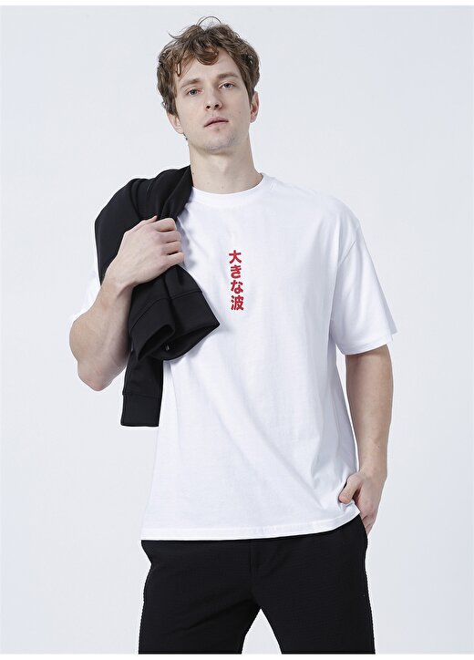 Only & Sons Oversize Baskılı Beyaz Erkek T-Shirt - 22023991_Onsjapanese Ovz Ss Tee 3