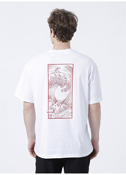 Only & Sons Oversize Baskılı Beyaz Erkek T-Shirt - 22023991_Onsjapanese Ovz Ss Tee 4