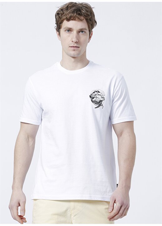 Only & Sons Rahat Kalıp Baskılı Açık Beyaz Erkek T-Shirt - 22023990_Onswhale Reg Ss Tee 3