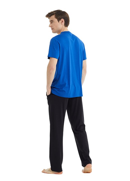 Blackspade 30815 V Yaka Normal Bel Düz Mavi Erkek Pijama Takımı 2