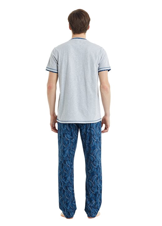 Blackspade 30821 Düğmeli Normal Bel Düz Gri Erkek Pijama Takımı 2
