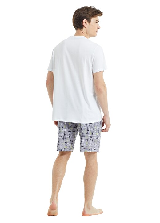 Blackspade 30880 V Yaka Normal Bel Düz Beyaz Erkek Pijama Takımı 4