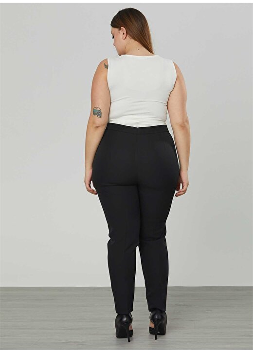 Selen Normal Bel Düz Siyah Kadın Pantolon - 22YSL5903 4