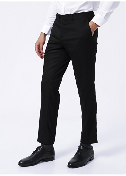 Süvari Normal Bel Normal Paça Slim Fit Siyah Erkek Pantolon PN1014300198 3