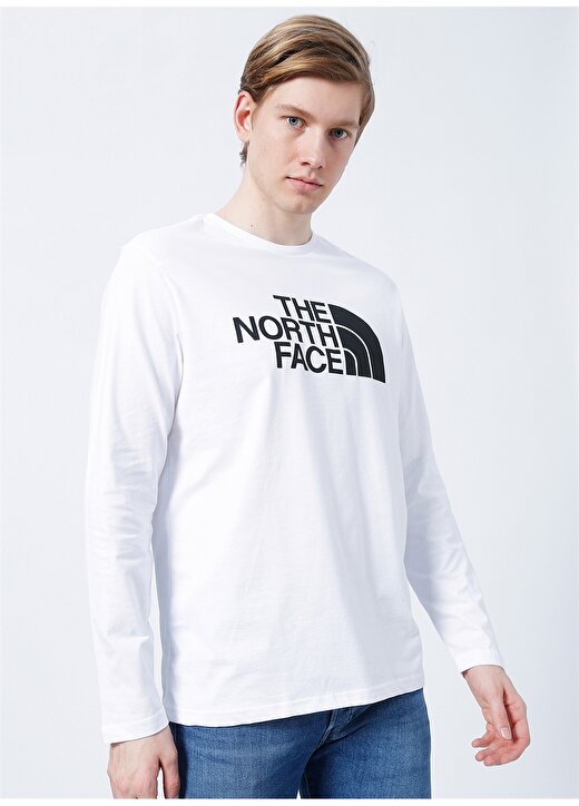 The North Face Nf0a4m8mfn41 M L/S Half Dome Tee - Bisiklet Yaka Normal Kalıp Düz Beyaz Erkek T-Shirt 3