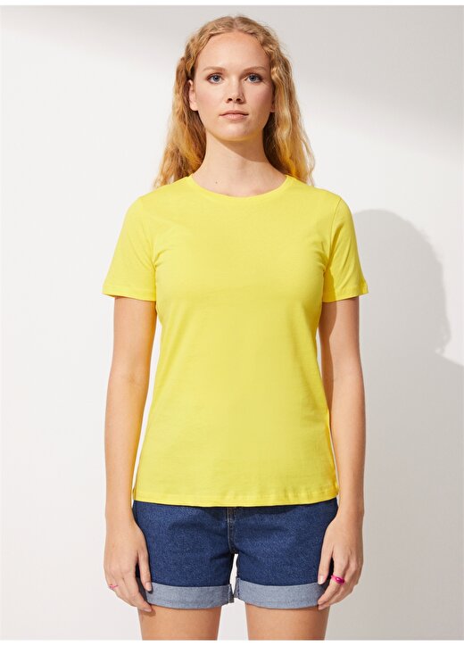 People By Fabrika Sarı Kadın T-Shirt PFKSS22TS0004 4