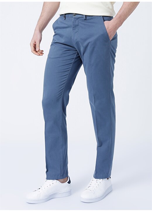 Privé Normal Bel Comfort Fit Gri - Mavi Erkek Pantolon - 4BX012220001 3