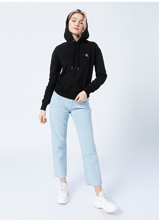 Calvin Klein Jeans Kapüşonlu Normal Kalıp Siyah Kadın Sweatshirt J20J213178BAE 2