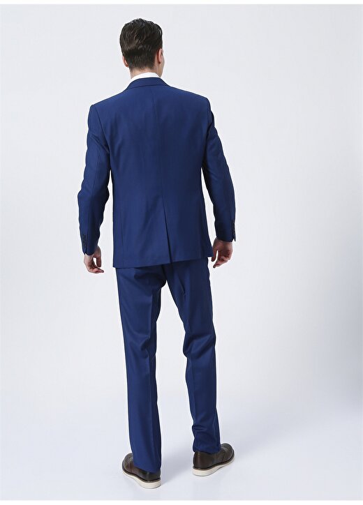 Fabrika Normal Bel Slim Fit Düz Açık Mavi Erkek Takım Elbise 4