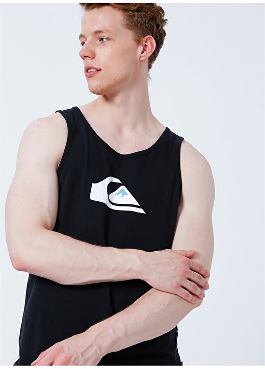 Quiksilver EQYZT06675 Comp Logo Tank Bisiklet Yaka Normal Kalıp Baskılı Siyah Erkek Atlet 3