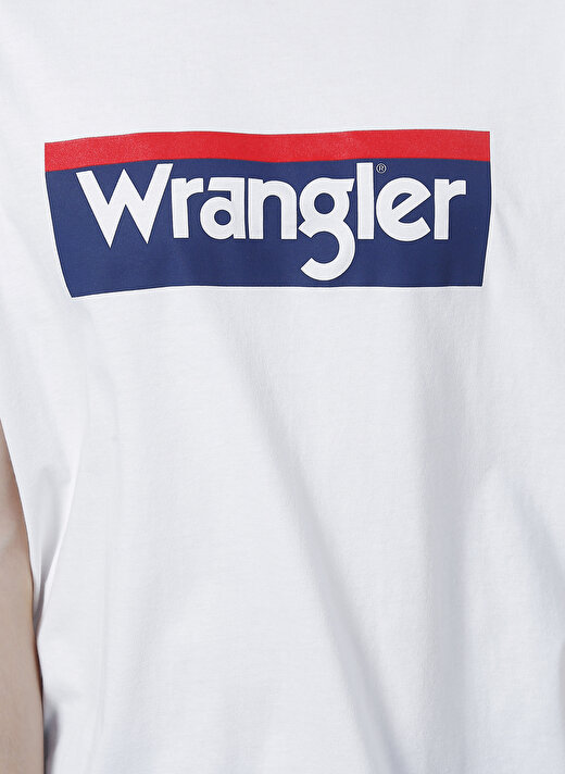 Wrangler O Yaka Baskılı Kırık Beyaz Erkek T-Shirt W7H4D3737 4