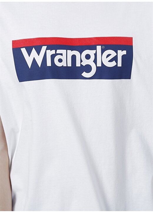 Wrangler O Yaka Baskılı Kırık Beyaz Erkek T-Shirt W7H4D3737 4