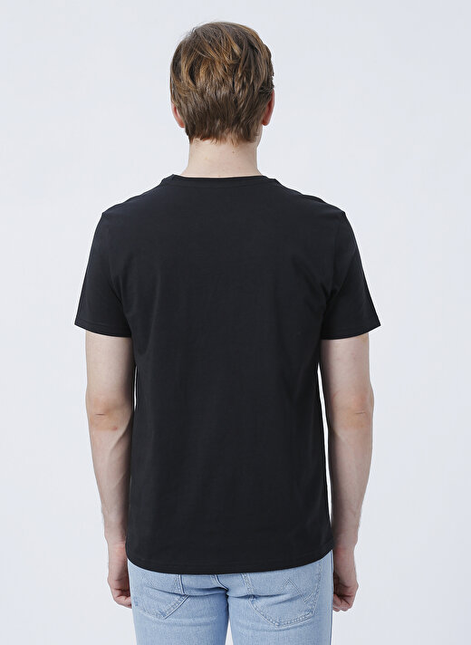 Wrangler W7H4D3Xv6 O Yaka  Regular Fit Baskılı Açık Siyah Erkek T-Shirt 4