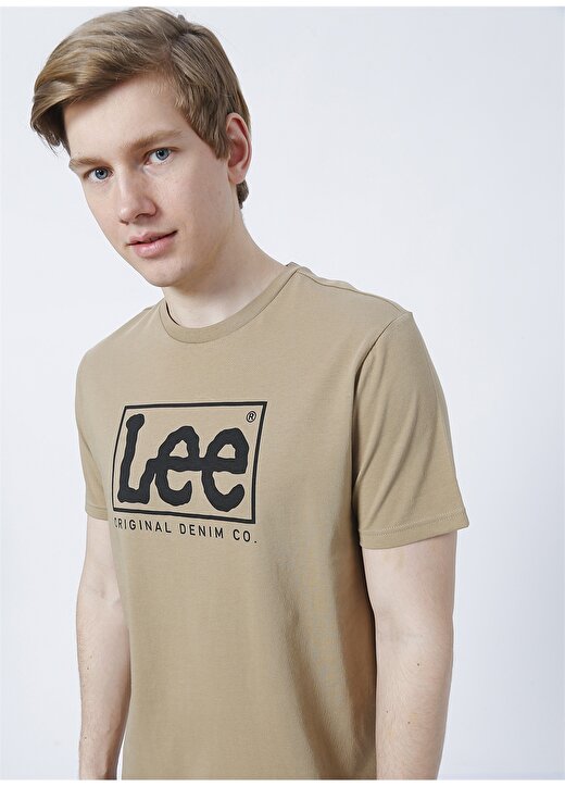 Lee L68tys56 O Yaka Regular Fit Baskılı Bej Erkek T-Shirt 1