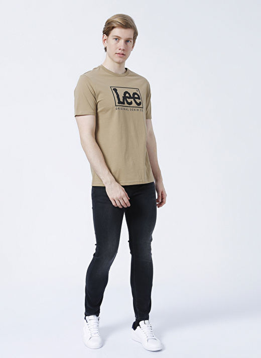 Lee L68Tys56 O Yaka  Regular Fit Baskılı Bej Erkek T-Shirt 2