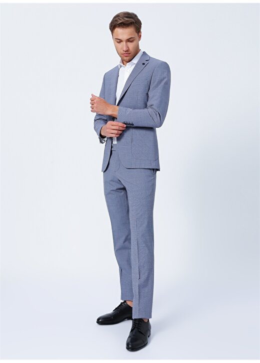 Beymen Business Normal Bel Slim Fit Lacivert - Beyaz Erkek Takım Elbise 4B3022200008 3