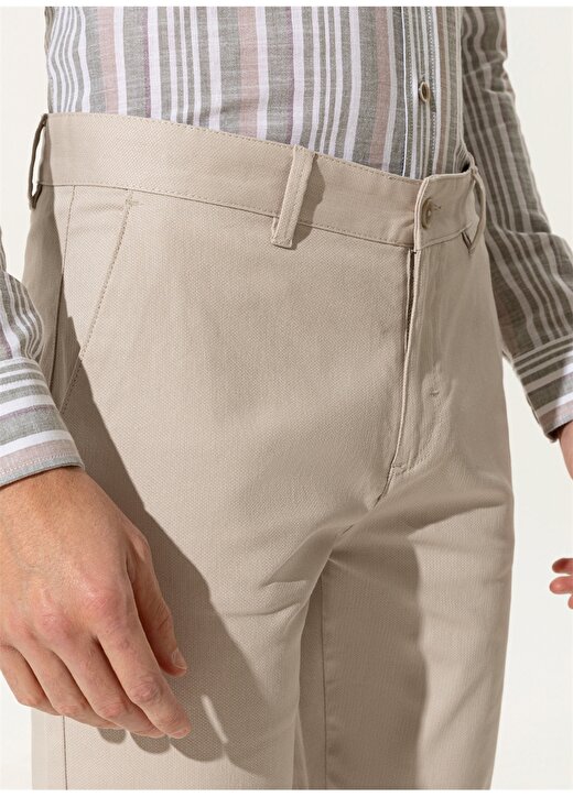 Pierre Cardin Sidney Normal Bel Regular Fit Armürlü Bej Erkek Pantolon 4