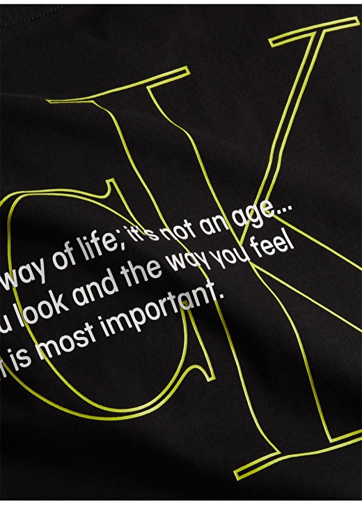 Calvin Klein Jeans Siyah Erkek Bisiklet Yaka Düz T-Shirt J30J320193-BEH URBAN GRAPHIC TEE 3