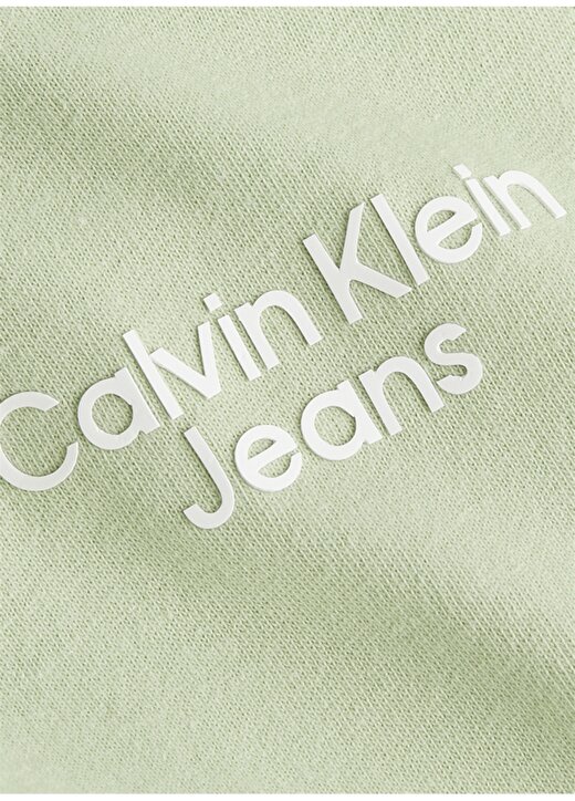 Calvin Klein Jeans Yeşil Erkek Bisiklet Yaka Baskılı T-Shirt J30J320595-L99 STACKED LOGO TEE 2