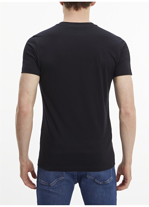 Calvin Klein Jeans Siyah Erkek Bisiklet Yaka Düz T-Shirt J30J320935-BEH CORE MONOGRAM 4