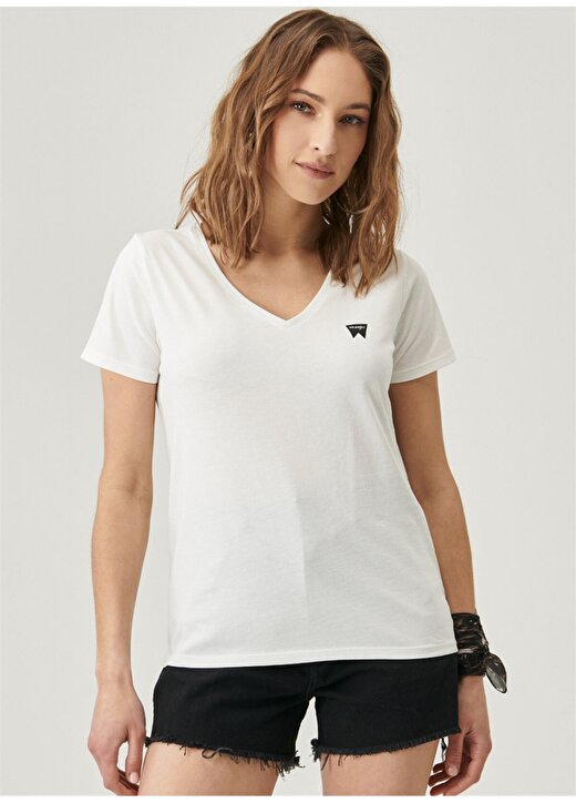 Wrangler Bisiklet Yaka Beyaz Kadın T-Shirt W221022102 3