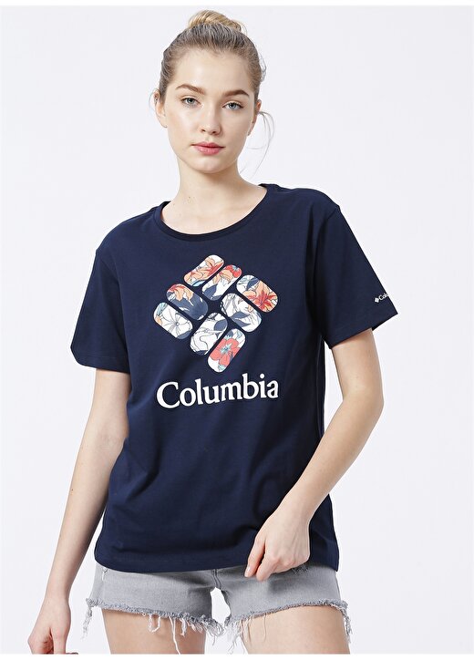 Columbia O Yaka Baskılı Lacivert Kadın T-Shirt 9220090466 466 CS0256 3